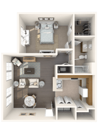 1 bed, 1 bath, 744 sqft, $1,930