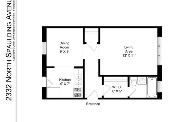 Studio, 1 bath, 473 sqft, $1,450, Unit 2332-1B