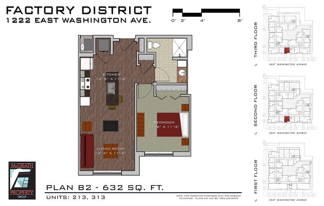 1 bed, 1 bath, 632 sqft, $1,685, Unit 313