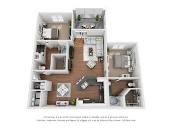 2 beds, 2 baths, 1,089 sqft, $1,611