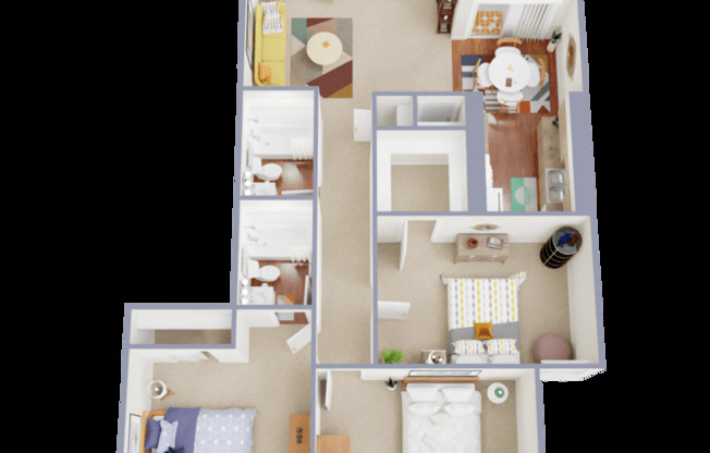 3 beds, 2 baths, 1,050 sqft, $1,350
