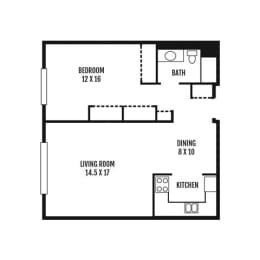 1 bed, 1 bath, 740 sqft, $999