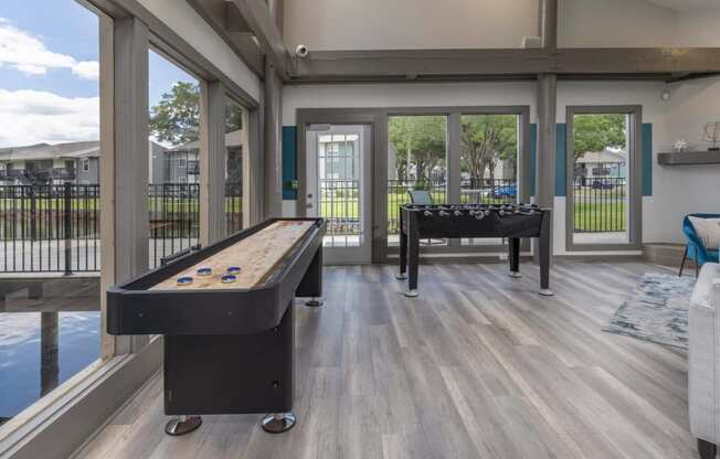 Games tables in the clubhouse