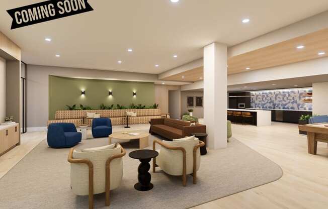 Community center with chairs and couch