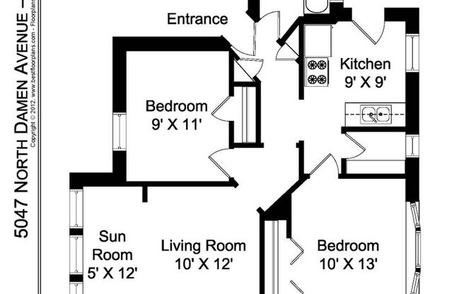 2 beds, 1 bath, 805 sqft, $1,975, Unit 5047-3W