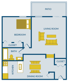 1 bed, 1 bath, 752 sqft, $980