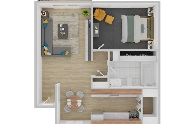 1 bed, 1 bath, 592 sqft, $1,275, Unit 102