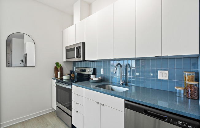 Modern Kitchens with Tile Backsplash &  Quartz Counters
