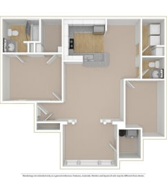 2 beds, 2 baths, 1,328 sqft, $1,613