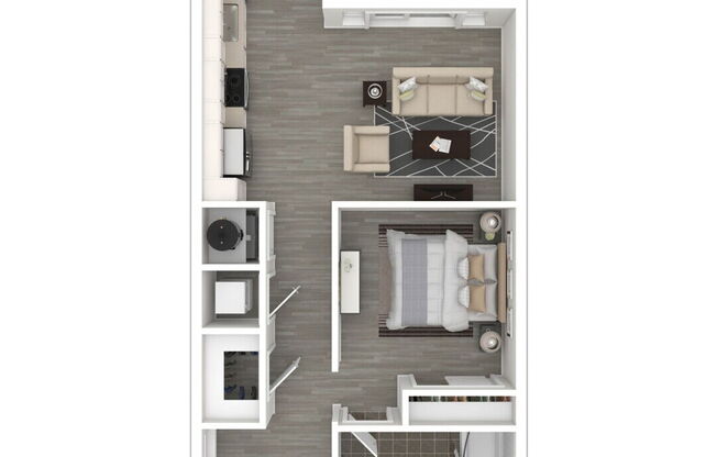 Studio, 1 bath, 624 sqft, $1,294