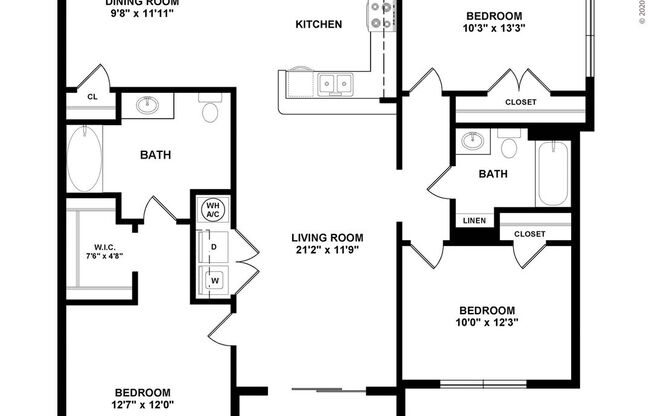 3 beds, 2 baths, 1,317 sqft, $1,555