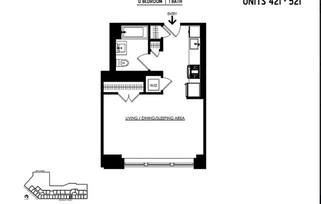 Studio, 1 bath, $3,350, Unit 421