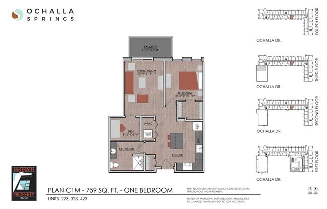 1 bed, 1 bath, 759 sqft, $1,775, Unit 323
