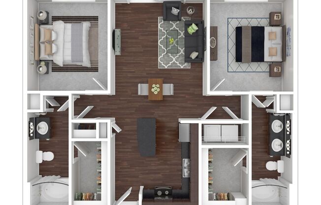 2 beds, 2 baths, 1,055 sqft, $1,689