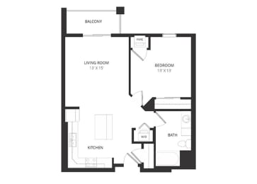 1 bed, 1 bath, 719 sqft, $1,485