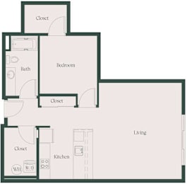 1 bed, 1 bath, 829 sqft, $2,620