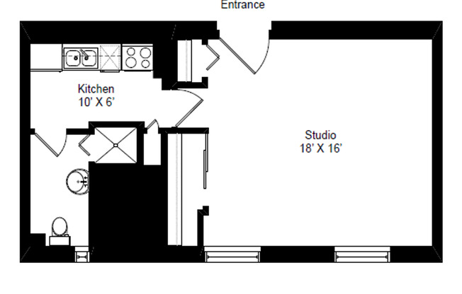 Studio, 1 bath, 400 sqft, $1,695, Unit 620-410