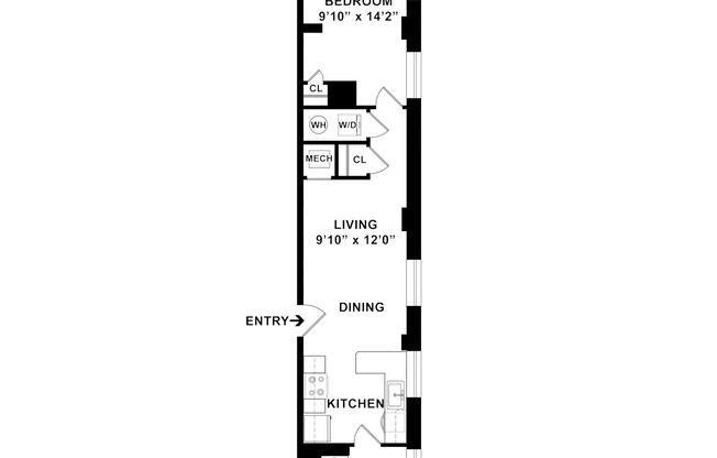 1 bed, 1 bath, 560 sqft, $2,415, Unit H-806