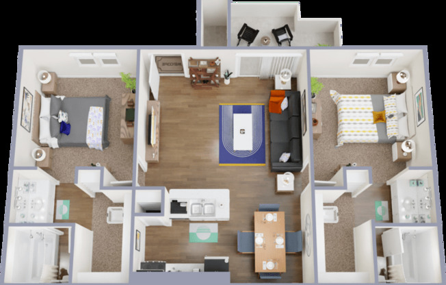 2 beds, 2 baths, 860 sqft, $1,545