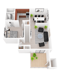 THG 2 bedroom 1st floor at Townhomes at Gateway, Bensalem