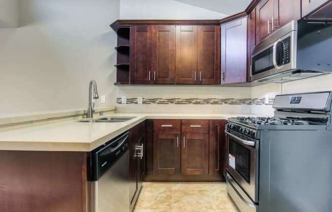 Spacious Kitchen with Pantry Cabinet at La Vista Terrace, Hollywood, California