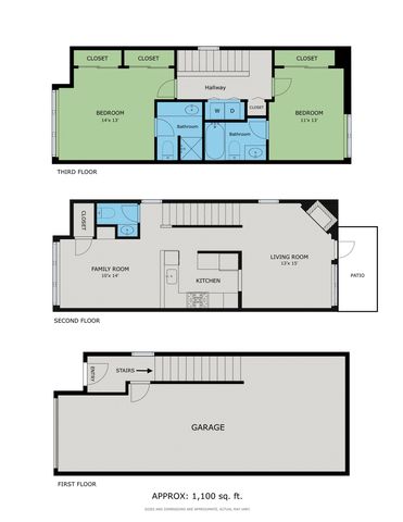 2 beds, 2.5 baths, 1,100 sqft, $2,200