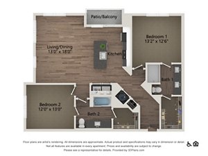 2 beds, 2 baths, 1,236 sqft, $2,415