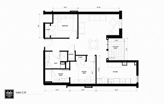 2 beds, 2 baths, 1,032 sqft, $1,799