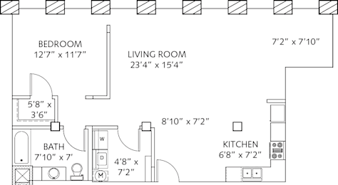 1 bed, 1 bath, 950 sqft, $1,370