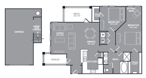 2 beds, 1 bath, 1,088 sqft, $1,598