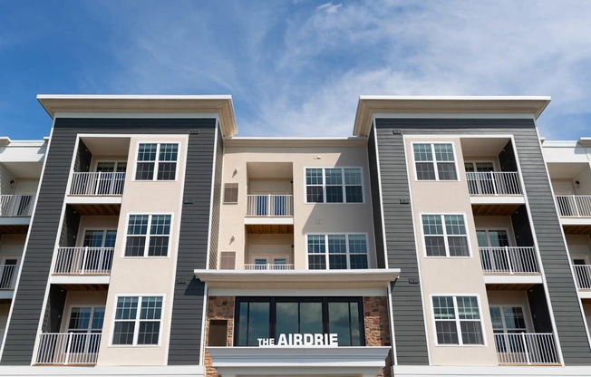 The Airdrie at Paoli Station signage and balconies