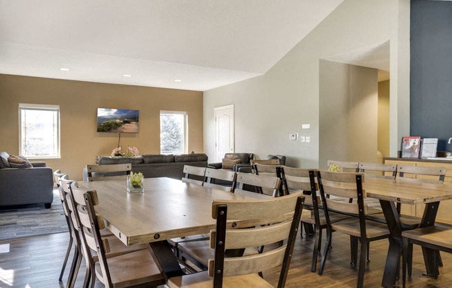 Clubhouse seating with TV lounge at Southwind Villas in southwest Omaha in La Vista, NE, 68128