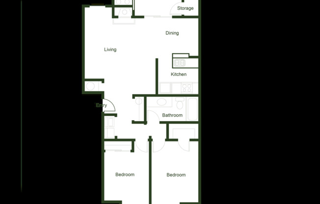 2 beds, 1 bath, 878 sqft, $2,025, Unit H302