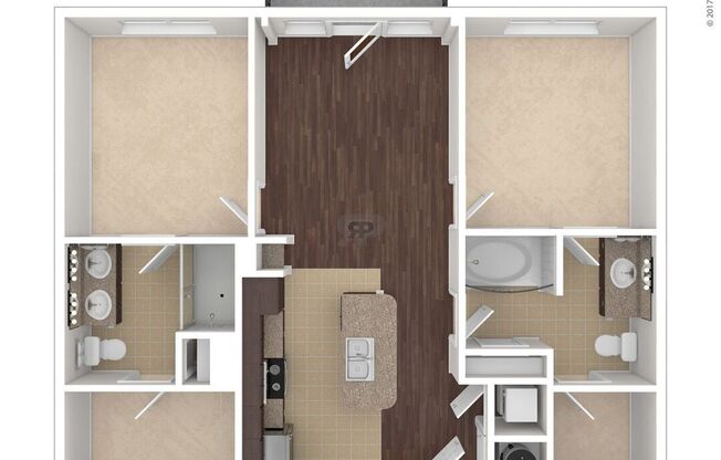 2 beds, 2 baths, 967 sqft, $1,981