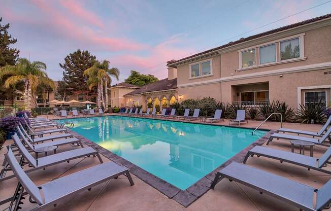 Pool surrounded by Sundeck and Lounge Chairs at Windsor at Aviara, Carlsbad, 92011