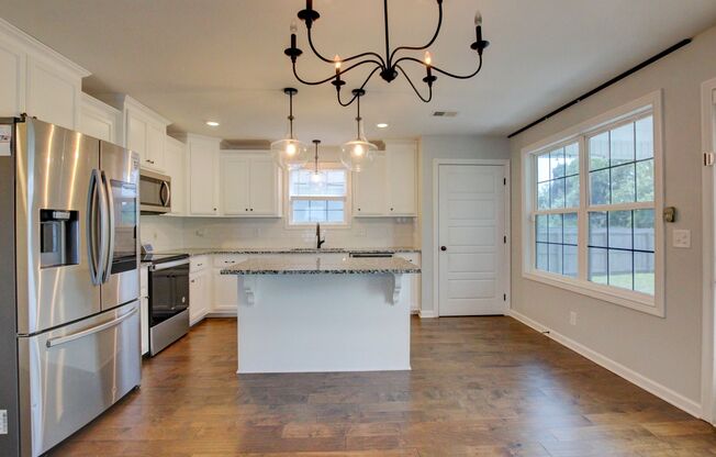 Modern Beauty With Shiplap, Iron Fixtures. Open Concept and White Cabinetry