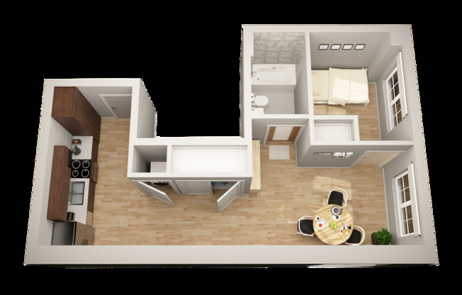 1 bed, 1 bath, 578 sqft, $1,670, Unit 611