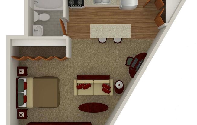 Studio, 1 bath, 480 sqft, $1,325, Unit 201