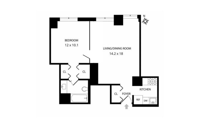 1 bed, 1 bath, 575 sqft, $4,850, Unit 1605