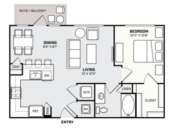 1 bed, 1 bath, 707 sqft, $1,780