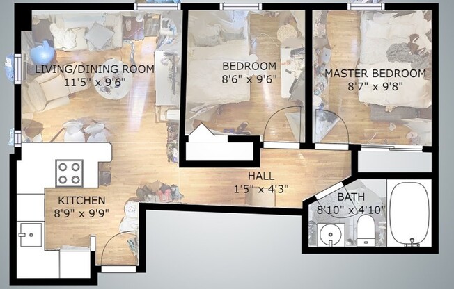 2 beds, 1 bath, 700 sqft, $3,795, Unit 18