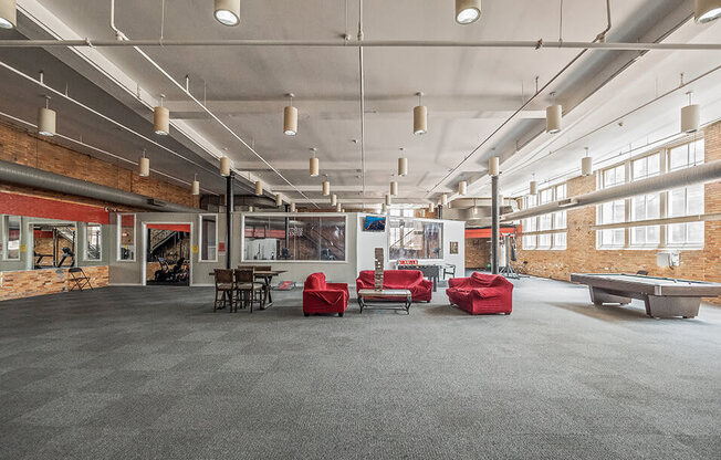 Rentable party area in loft building