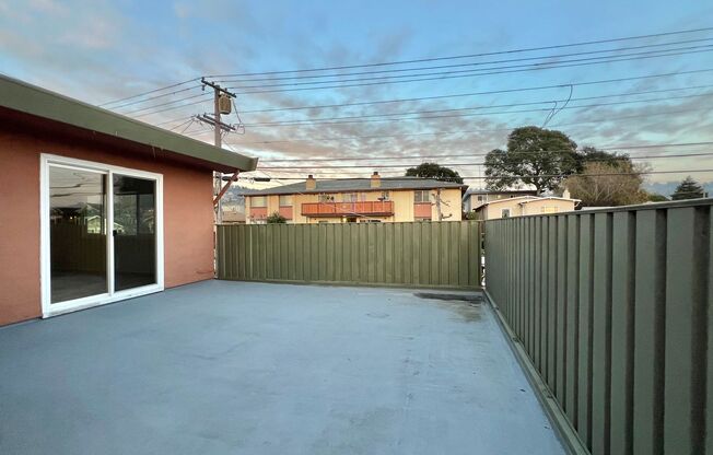 Large patio in this 3 bd 2 ba Nestled in the Heart of El Cerrito