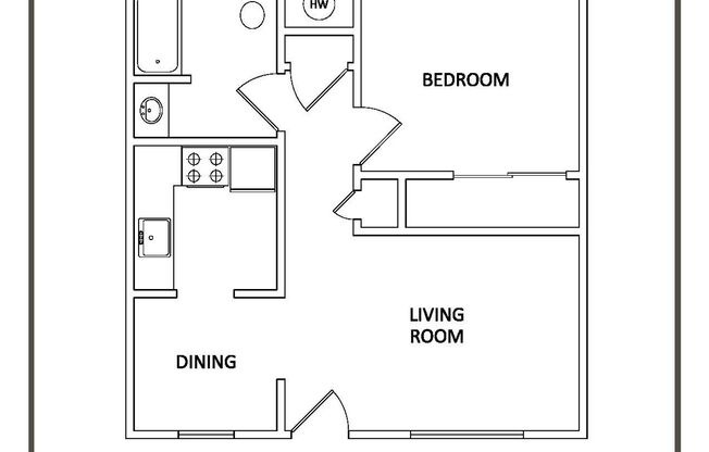 1 bed, 1 bath, 610 sqft, $1,200, Unit DEL-02