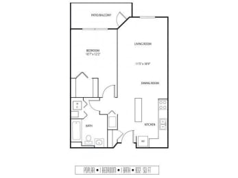 1 bed, 1 bath, 688 sqft, $1,715