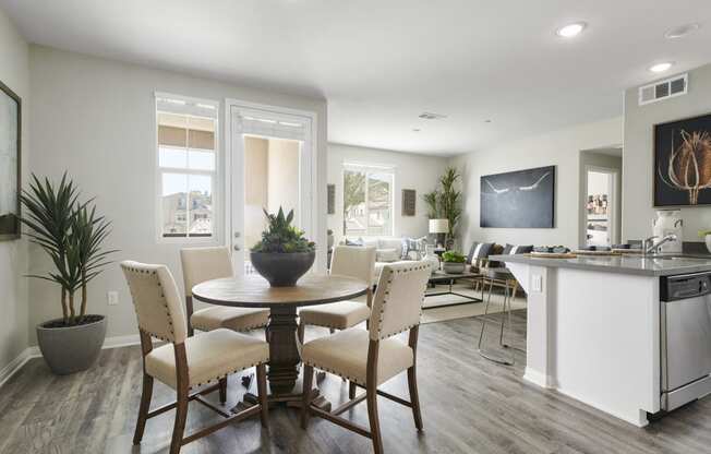 Living Room View From Dinning Area at Mitchell Place Apartments, Murrieta, CA