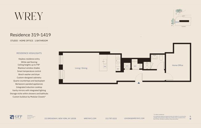 Studio, 1 bath, $6,995, Unit 319