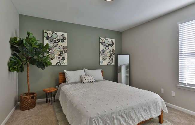Bedroom with carpet