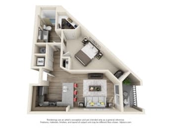 1 bed, 1 bath, 657 sqft, $1,410