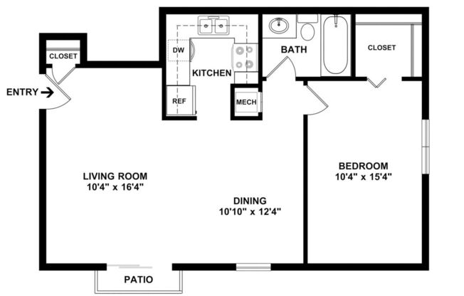 1 bed, 1 bath, 670 sqft, $1,495